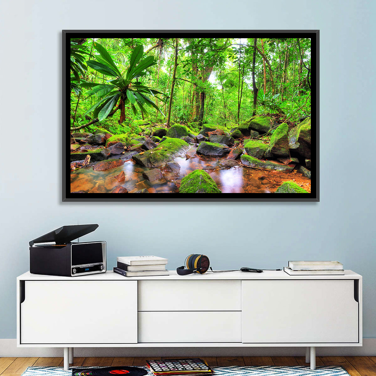 Mossy Rainforest Stream Wall Art