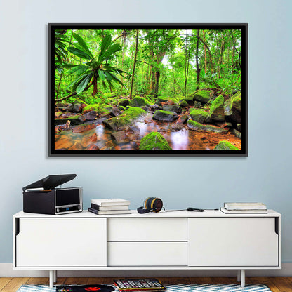 Mossy Rainforest Stream Wall Art