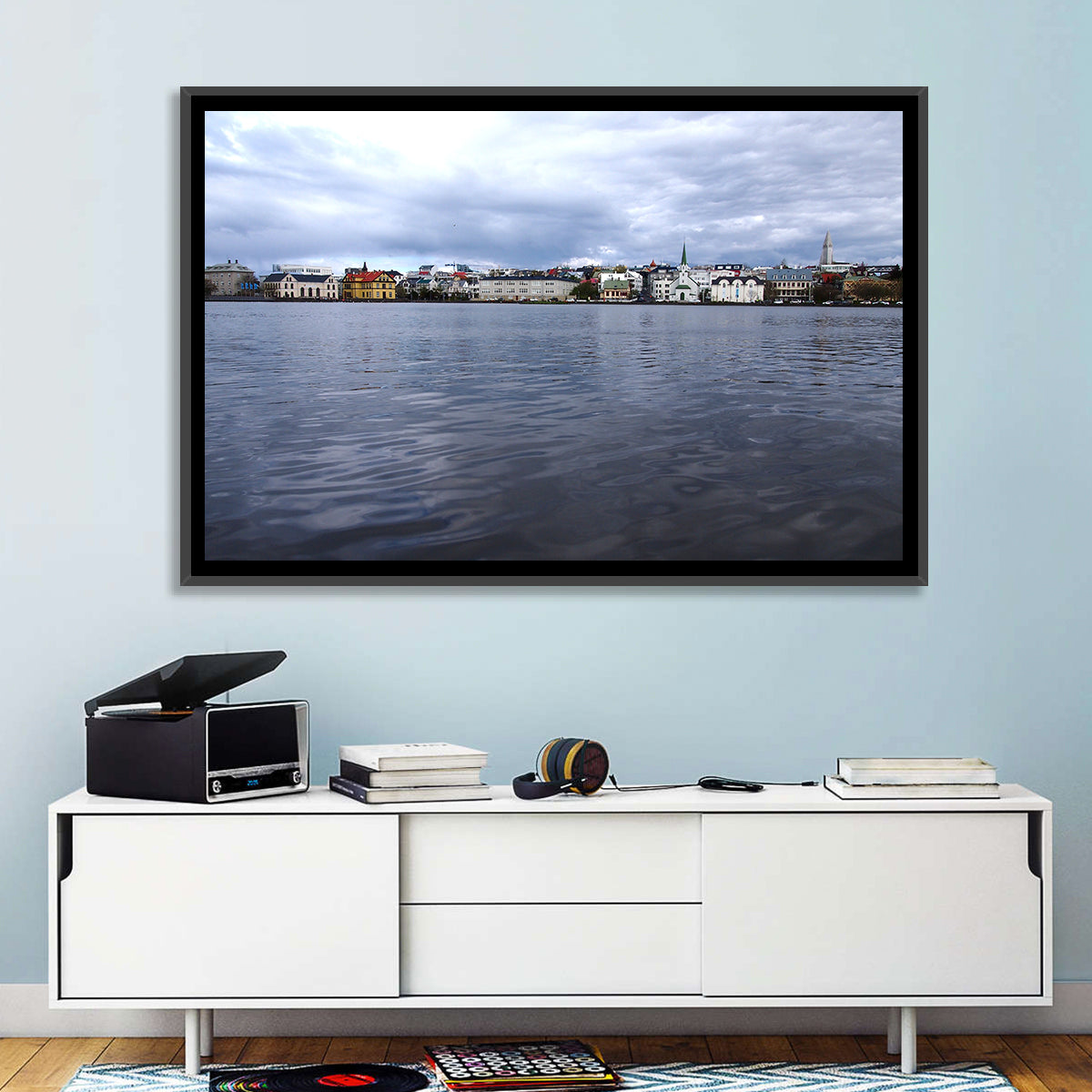 Tjörnin Reykjavik Skyline Wall Art