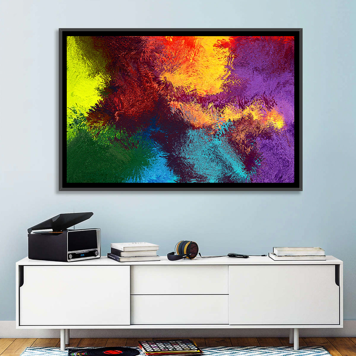 Sparkling Color Fields Wall Art in a room, landscape