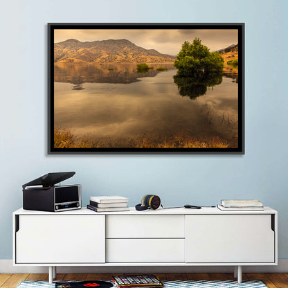 Lake Kaweah Golden Hour Reflection Wall Art