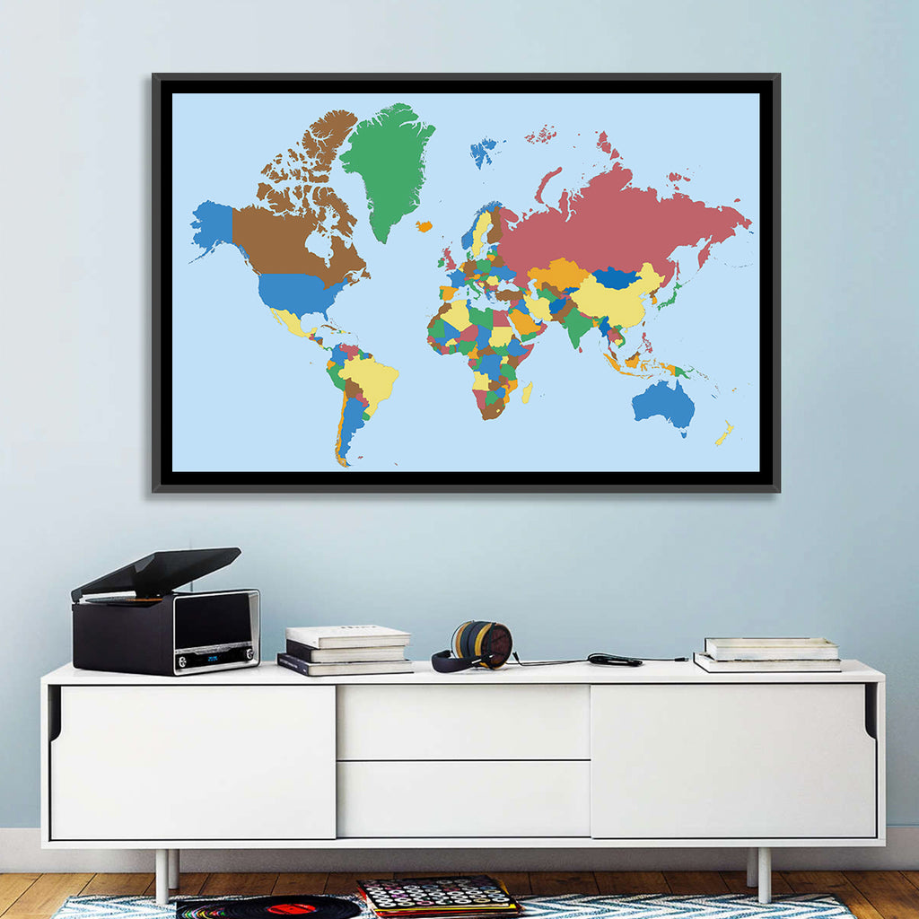 Colorful World Map Wall Art