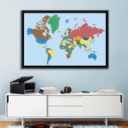 Colorful World Map Wall Art