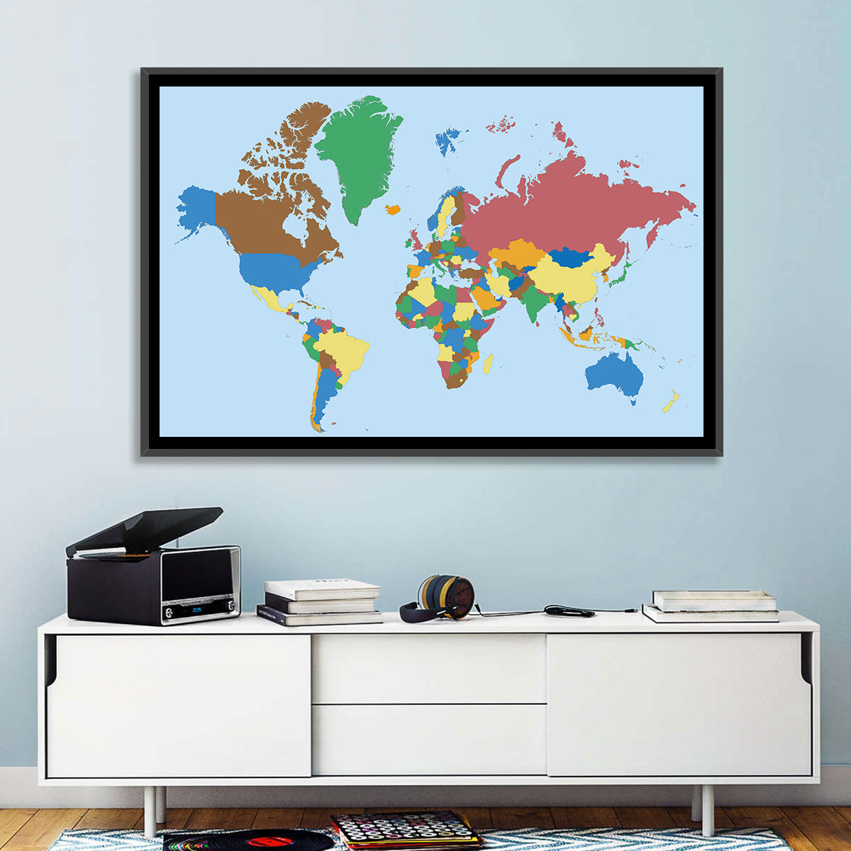 Colorful World Map Wall Art