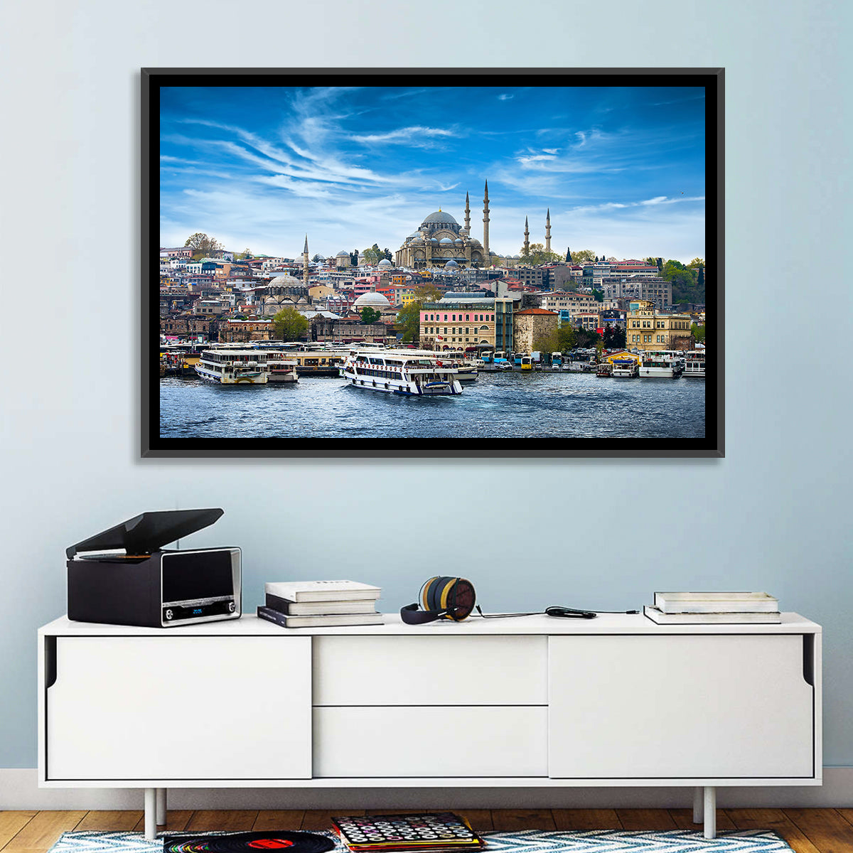 Süleymaniye Mosque Over Golden Horn Wall Art in a room, landscape