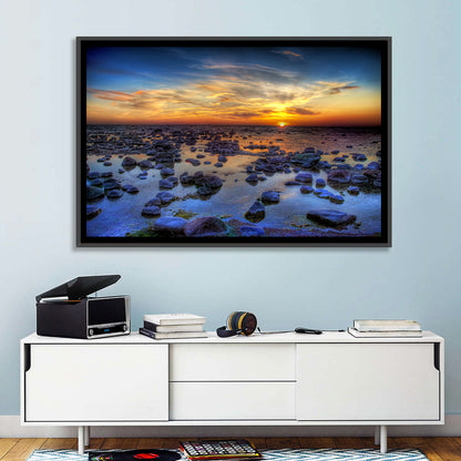 Sea Stones at Sunset Wall Art