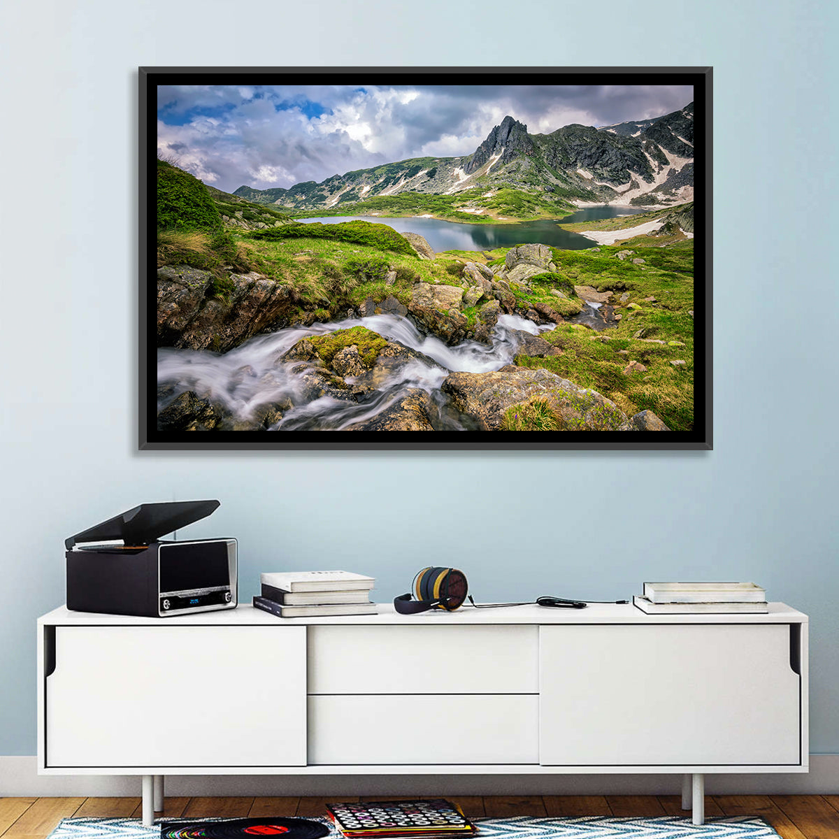 Seven Rila Lakes View Wall Art in a room, landscape
