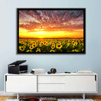 Golden Hour Sunflower Field Wall Art