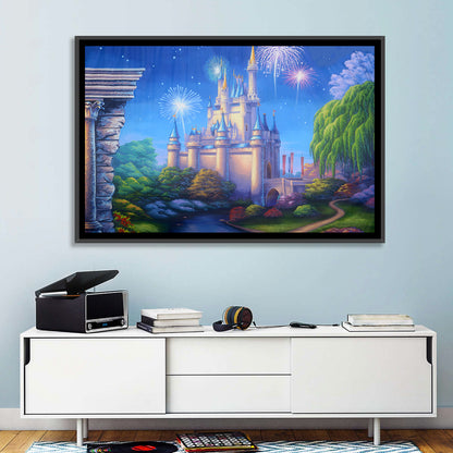 Cinderella Castle Fireworks Illustration Wall Art
