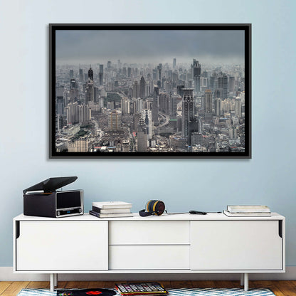 Shanghai Layered Skyline Wall Art