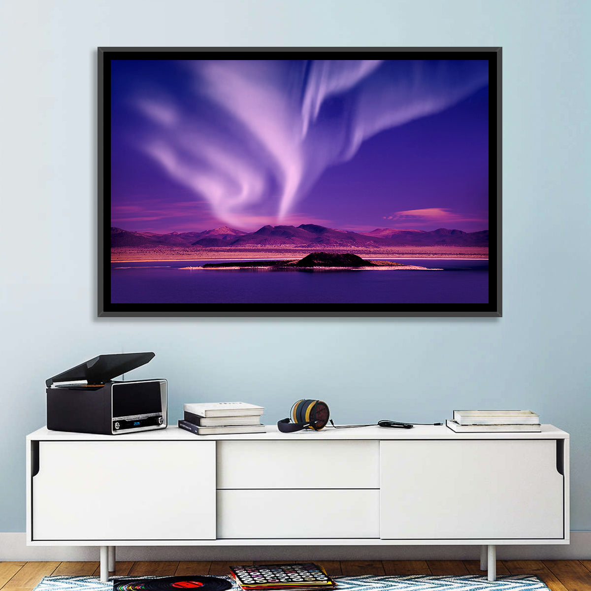 Northern Lights Over Island Wall Art