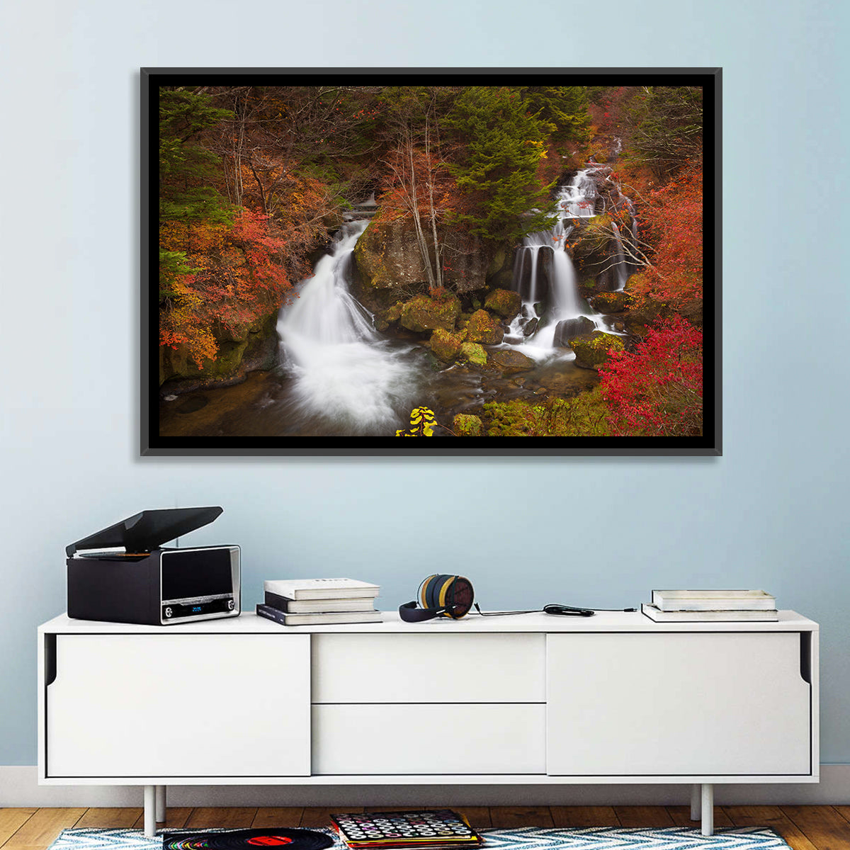 Ryuzu Falls Maple Cascade Wall Art in a room, landscape