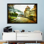 Autumn Approach to Chillon Castle Wall Art