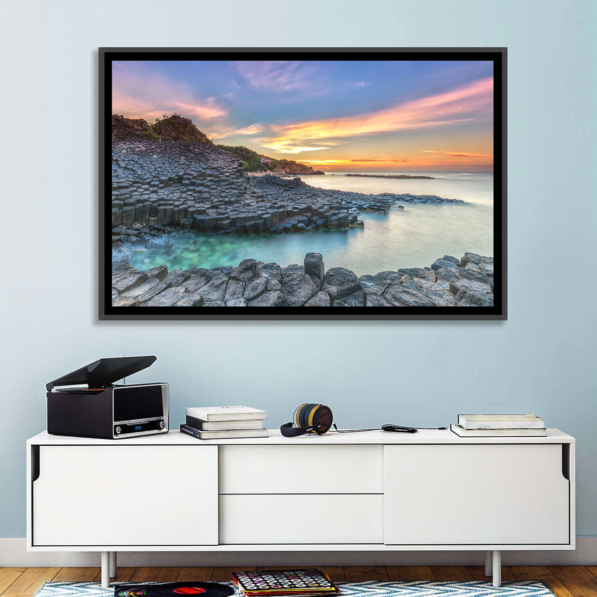 Tuy Hoa Basalt Sunset Wall Art in a room, landscape