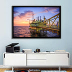 Golden Hour Offshore Oil Rig Wall Art