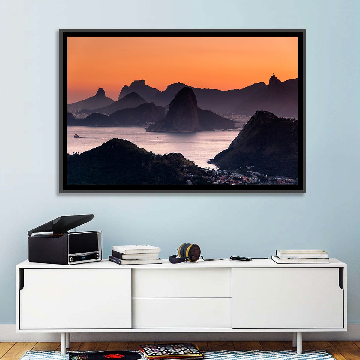 Sugarloaf and Corcovado at Sunset Wall Art