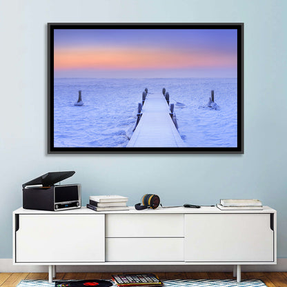 Frosted Jetty at Sunrise Wall Art