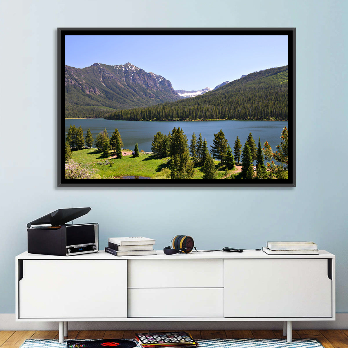 Gallatin National Forest Lake Wall Art in a room, landscape