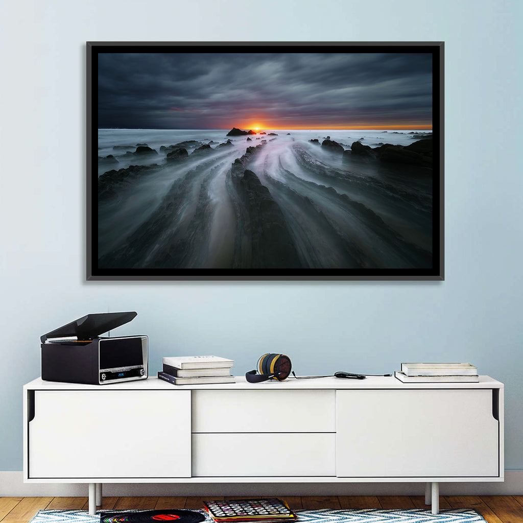 Barrika Beach Dusk Wall Art