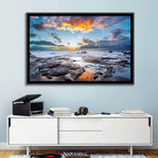 Sunset Over Volcanic Shore Wall Art