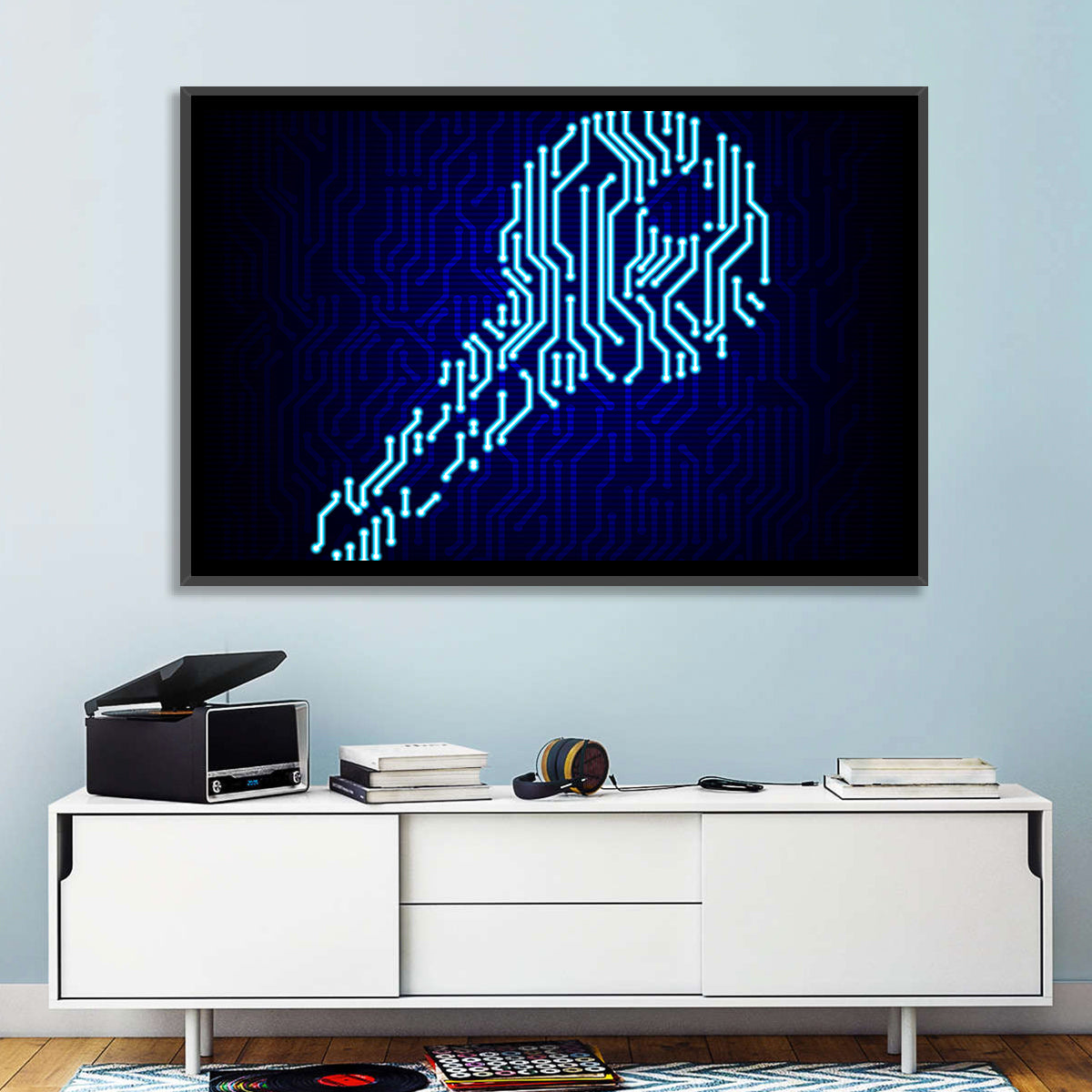 Digital Key Concept Wall Art in a room, landscape