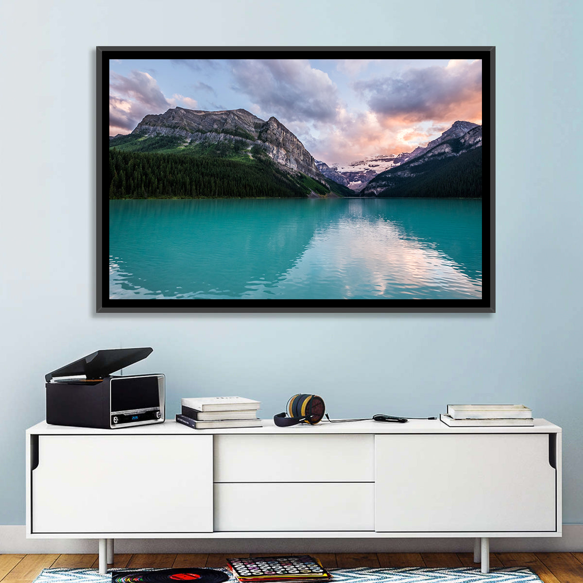 Turquoise Sunset at Lake Louise Wall Art
