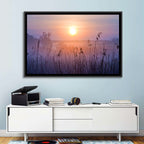 Lavender Sunrise Over Reeds Wall Art