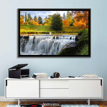 Autumn Forest Waterfall Wall Art