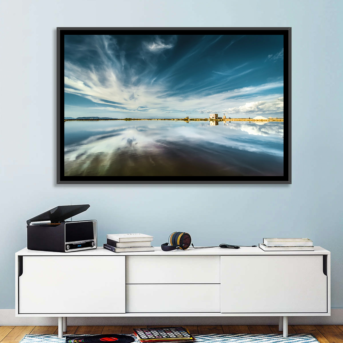 Nubia Salt Pans Reflection Wall Art in a room, landscape