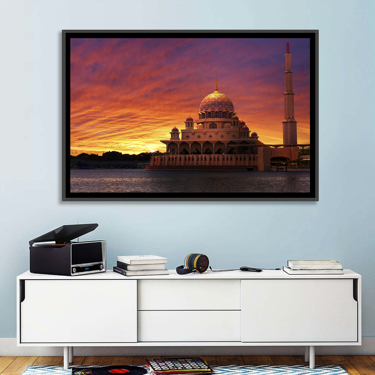 Putra Mosque at Sunset Wall Art in a room, landscape