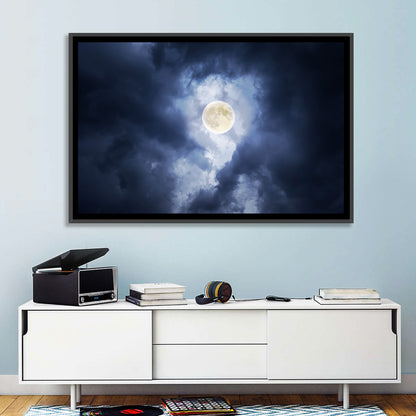 Supermoon Through Storm Clouds Wall Art