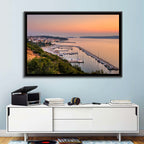 Pylos Harbor Lighthouse Sunset Wall Art