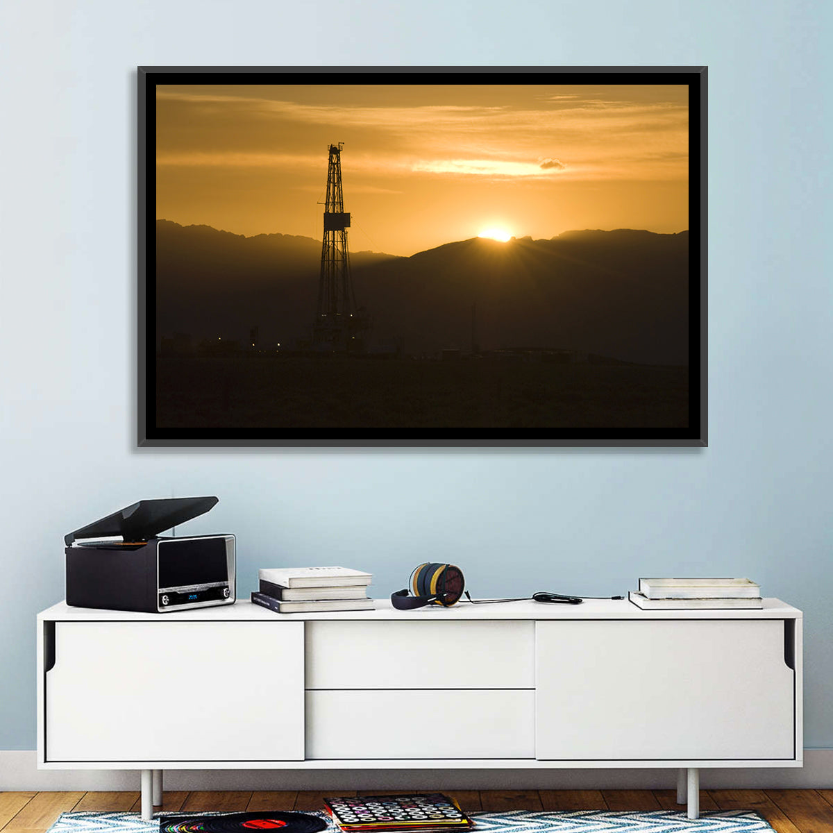 Sunrise Over Drilling Rig Wall Art