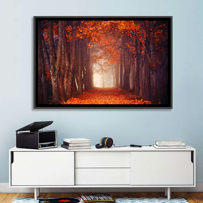 Misty Autumn Forest Path Wall Art