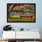 Misty Autumn Park Bench Wall Art