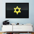 Glowing Star of David Reflection Wall Art