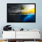 Split Island Tree of Duality Wall Art