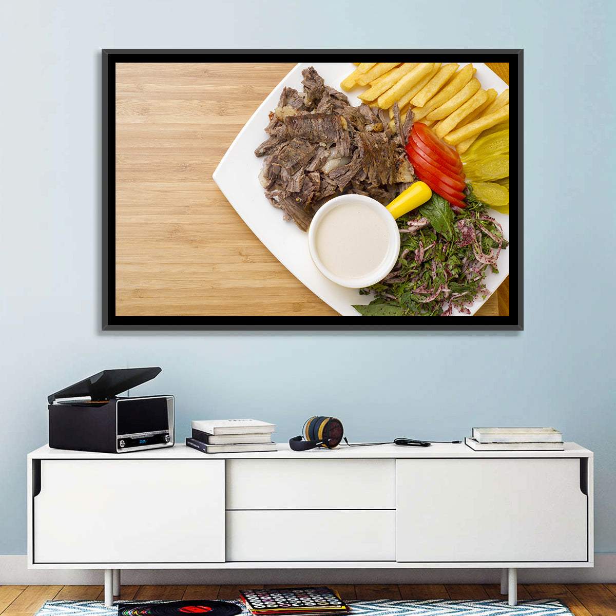 Shawarma and Fries Flat Lay Wall Art