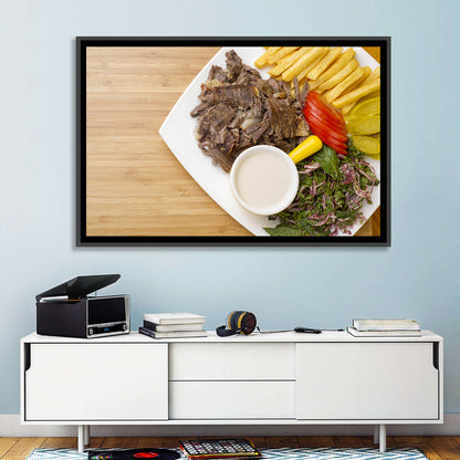 Shawarma and Fries Flat Lay Wall Art