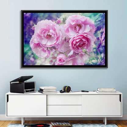 Springtime Pink Rose Cluster Wall Art
