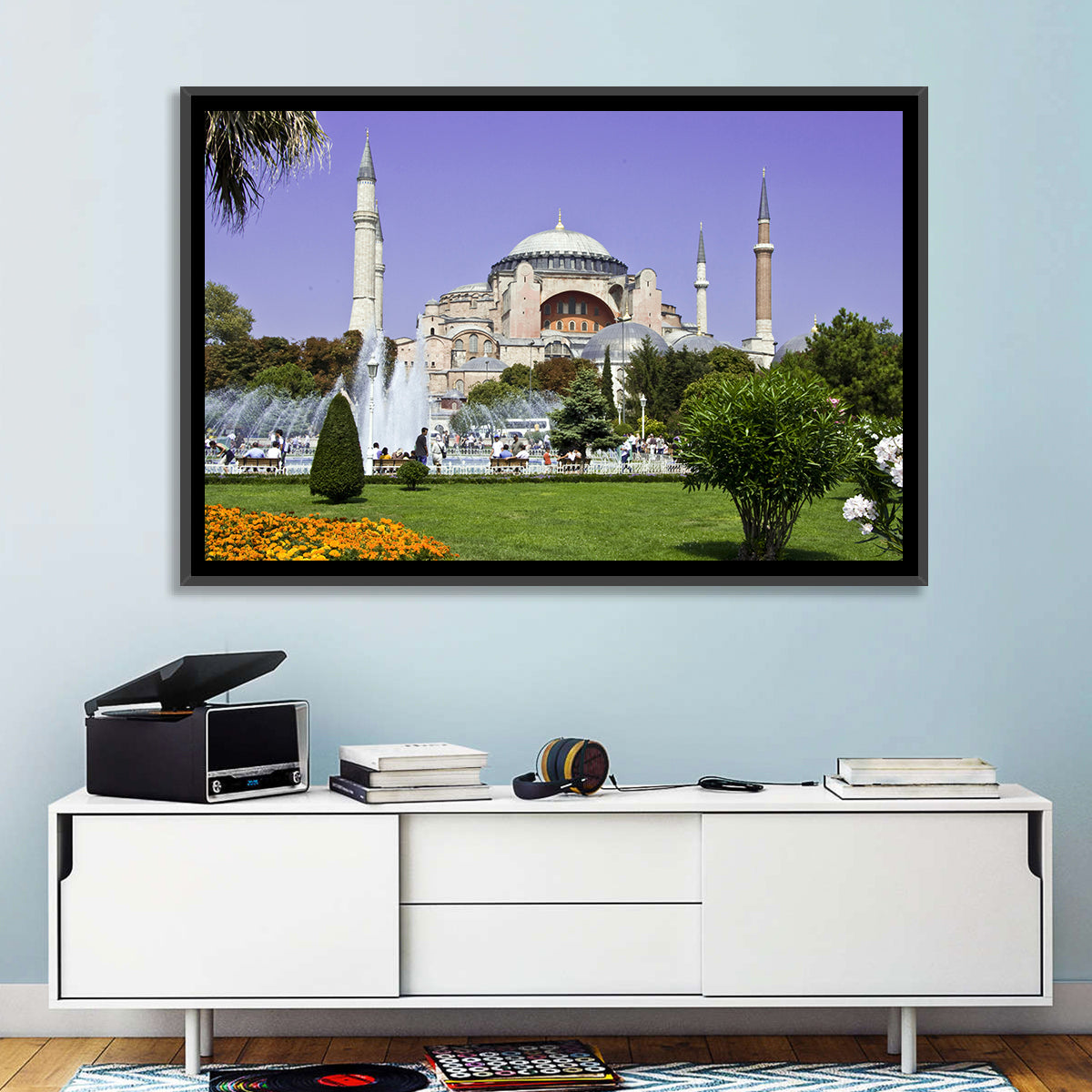 Hagia Sophia Fountain Gardens Istanbul Wall Art in a room, landscape