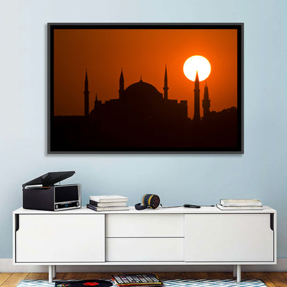 Hagia Sophia Silhouette at Sunset Wall Art