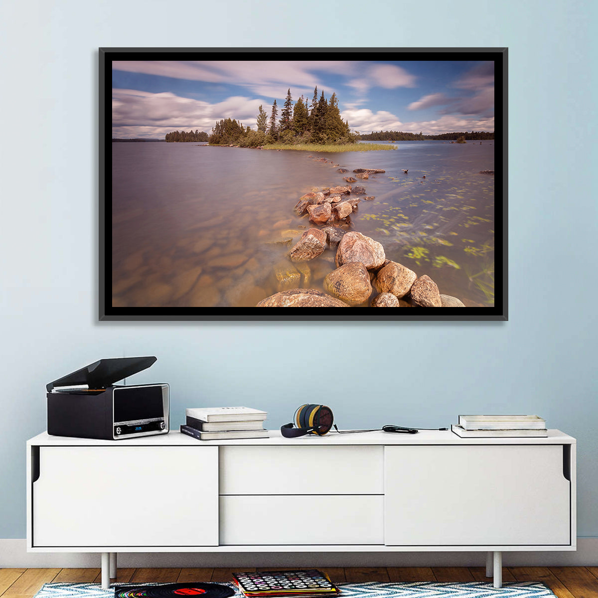 Lake Ontario Shoreline Wall Art in a room, landscape