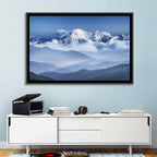 Snow-capped Peaks in Clouds Wall Art