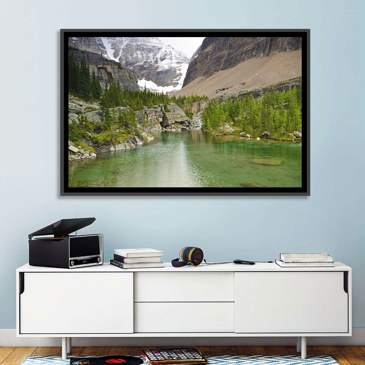Lake Oesa Alpine View Wall Art in a room, landscape