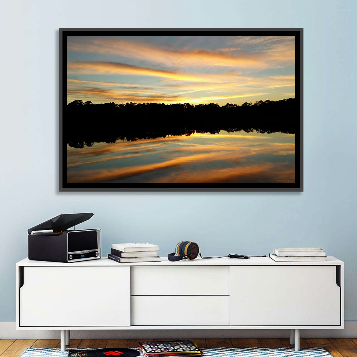 Lake Charles Golden Sunset Wall Art