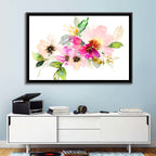 Delicate Pink Floral Watercolor Wall Art
