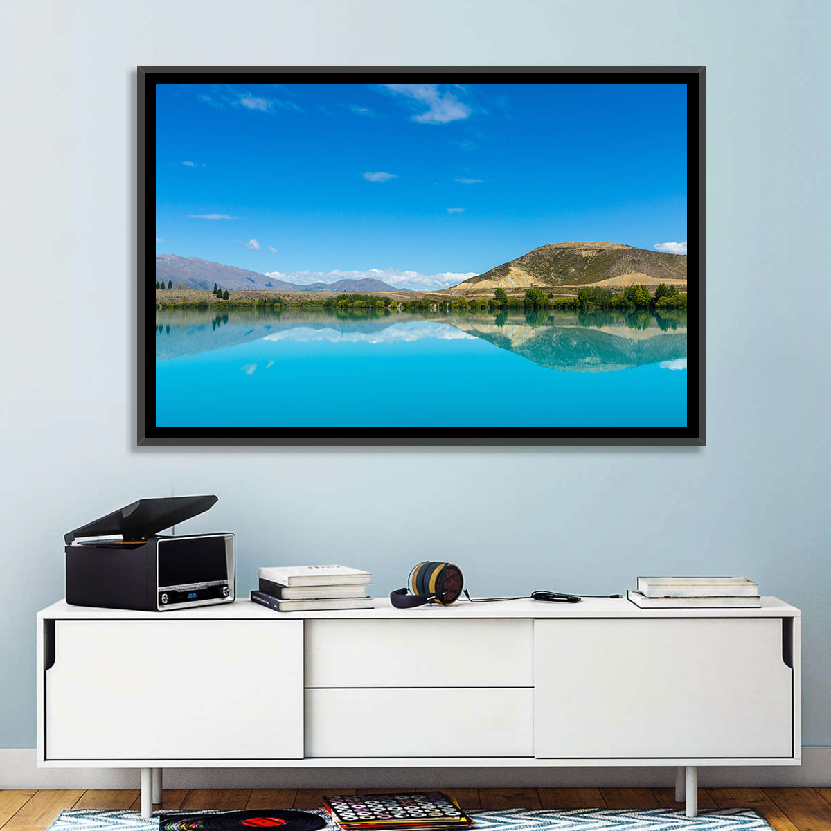 Lake Ruataniwha Wall Art in a room, landscape