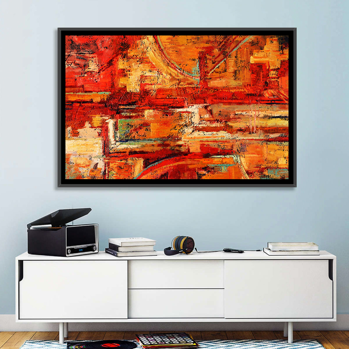 Vibrant Impasto Color Blocks Wall Art