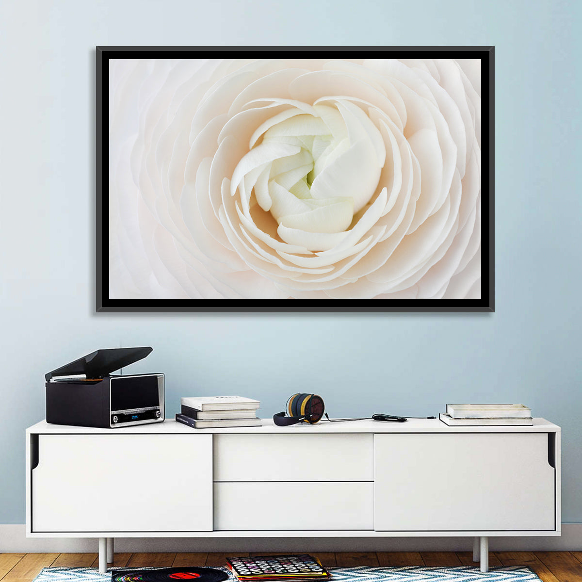 Peach Ranunculus Macro Bloom Wall Art